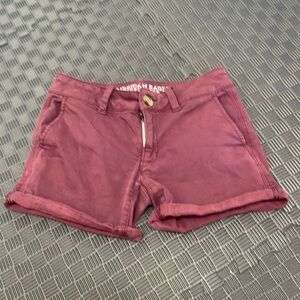 American Eagle outfitters  maroon midisuper stretch shorts size 00